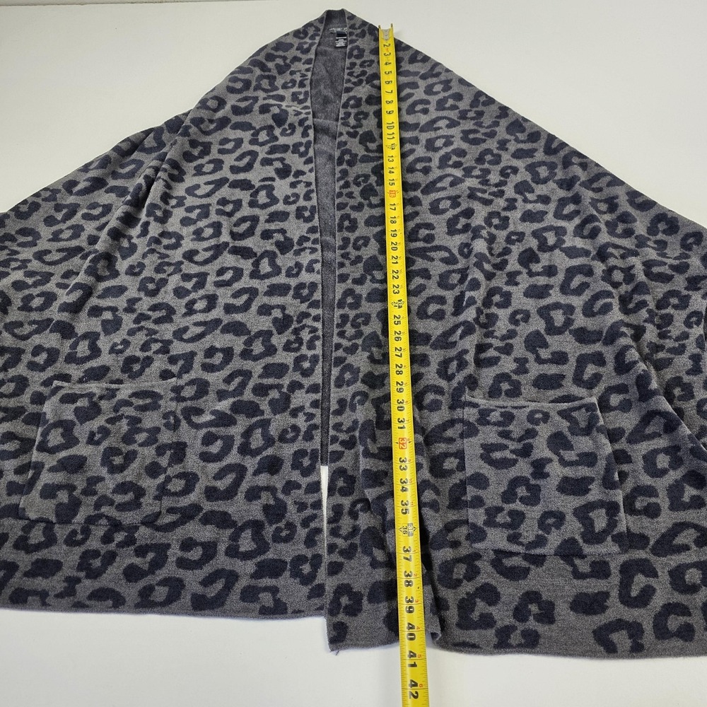 Barefoot Dreams Gray Leopard Print Open Cardigan - Picture 9 of 14